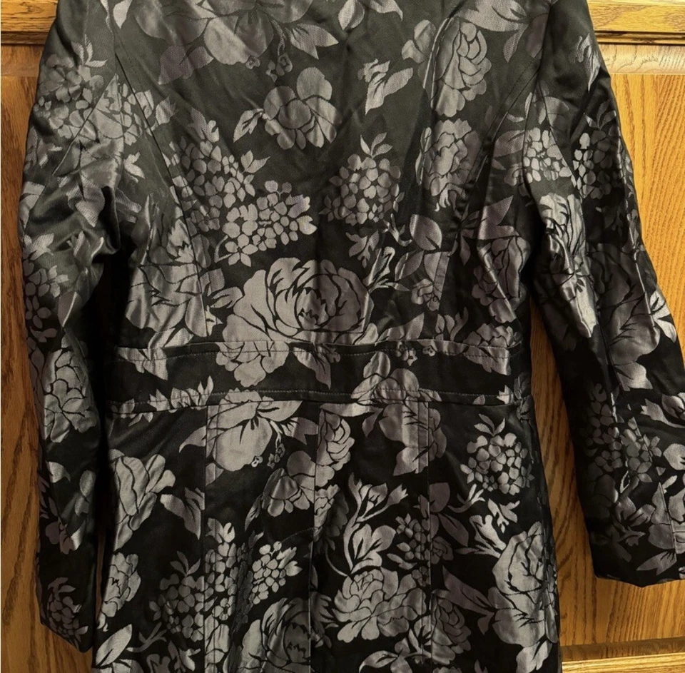 Женские винтажные Белый дом черный рынок роза цветочный Тренч большой - Изображение 4 из 4