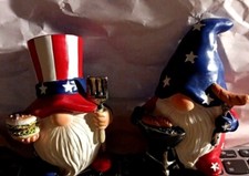 Patriotic Gnome Resin Figures 4" Choose 1 of 2 Different Designs