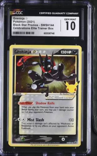 CGC 10 Greninja Gold Star Holo SWSH144 Black Star Promo Celebrations ETB Pokemon