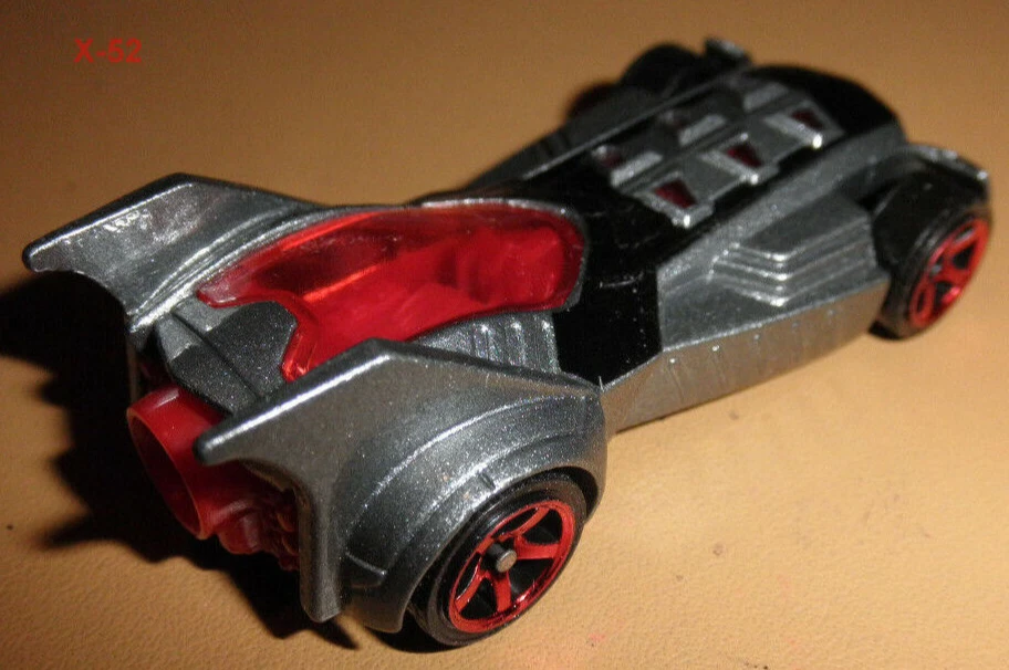 Batmobile Matchbox Batman diecast car silver gray red toy DC universe MBX 1:64 - Image 3 of 4