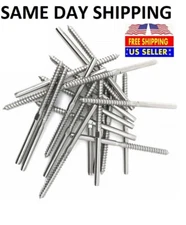 T316 Stainless Steel Swage Lag Screw Stud Thread Fitting 1/8" Cable Railing 