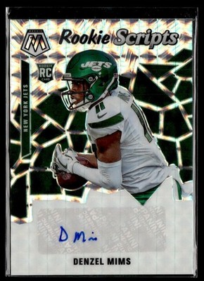 2020 Panini Mosaic Rookie Scripts Denzel Mims RC Auto #RS25