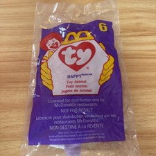 NEW  6 Happy The Purple Hippo Beanie Baby 1998