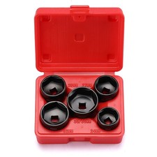 Casoman 5 Pieces 38 Drive Low Profile Oil Filter Socket Set 5 Pcs Black