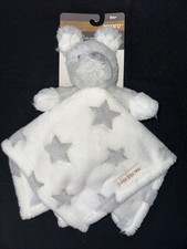 Blankets  Beyond Gray White Bear W/Stars Security Blanket Nunu Lovey  NWT