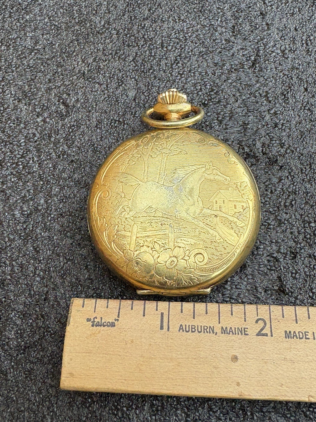 Arnex Horse dial Pocket Watch 17 J Incabloc Swiss Made Works Vintage  Hunting
