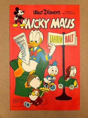 Micky Maus  Nr.4  von 1954    (Ehapa Verlag)    Traumzustand  0- - Bild 1 von 4