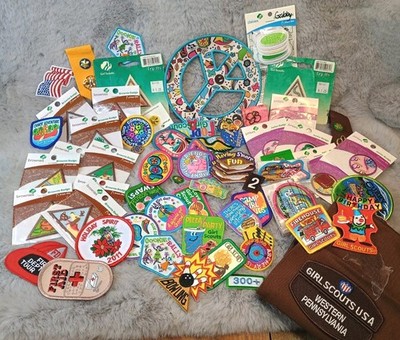 Girl Scout Patches Badges Over 50 New/Used Condition Adventure Life Skills