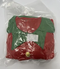 Elf Dress Girls Large Red Green Christmas Costume Hat Socks Shoes