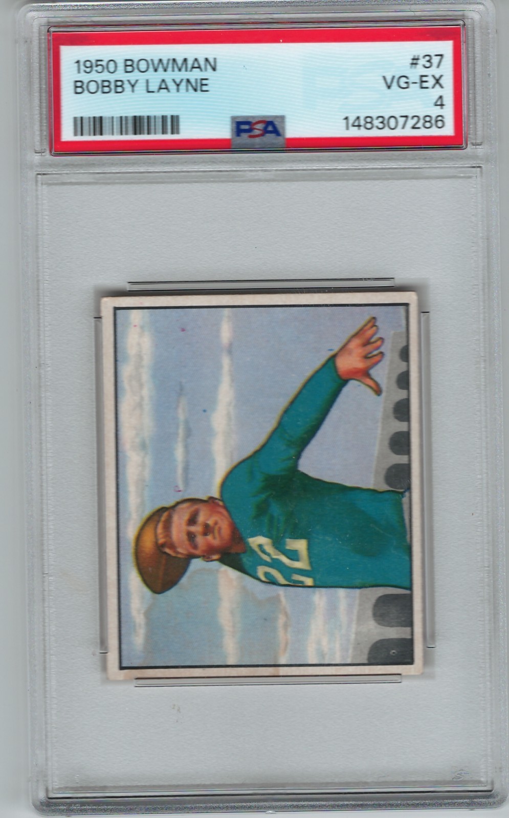 1950 Bowman - #37 - Bobby Layne - Lions - PSA 4 - 7286