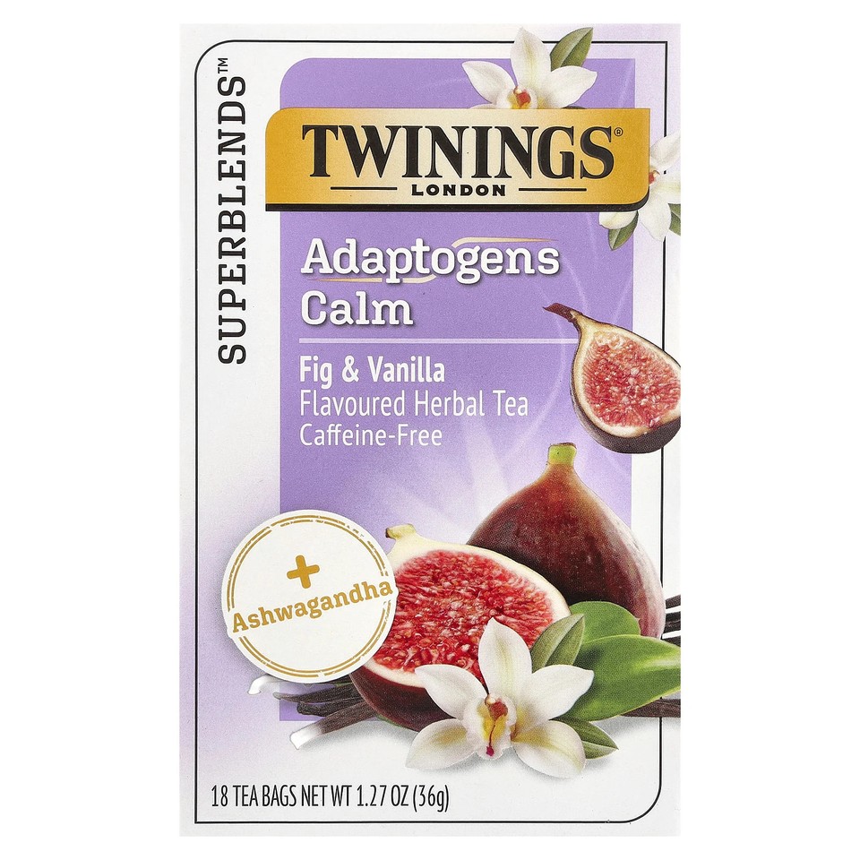 Superblends™, Adaptogens Calm Herbal Tea, Fig & Vanilla, Caffeine Free, 18 Tea