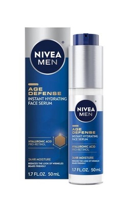 Age Defense Instant Hydrating Face Serum for Dry Skin, Pro-Retinol & Hyaluronic