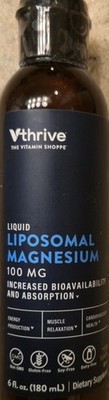 Vthrive Liquid LIPOSOMAL MAGNESIUM 100 mg 6fl oz ( 36 Servings ) BEST BY 9/26 