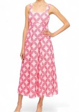 Acler Pink Midi Dress Size 14 US 10 Low Back With Bow EUC Rrp $450 Lined Pockets