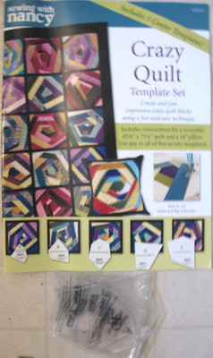 Sewing with Nancy Zieman CRAZY QUILT 5 Templet Set 2010 NZCQTS stitch and flip