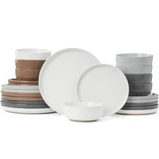 Milkyway Dinnerware Sets, 24 Piece Dish Set, Plates and Bowls Sets for 8, Mul...