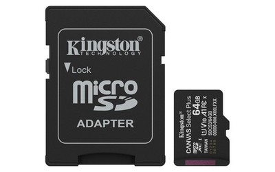 Kingston 64GB Canvas Select Plus microSD Card | Up to 100MB/s | 64GB, Black