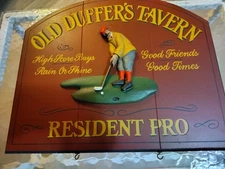 Big Sky Carvers Old Duffers Tavern Made In USA 19 X 16 Wood Plaque Golf Sign