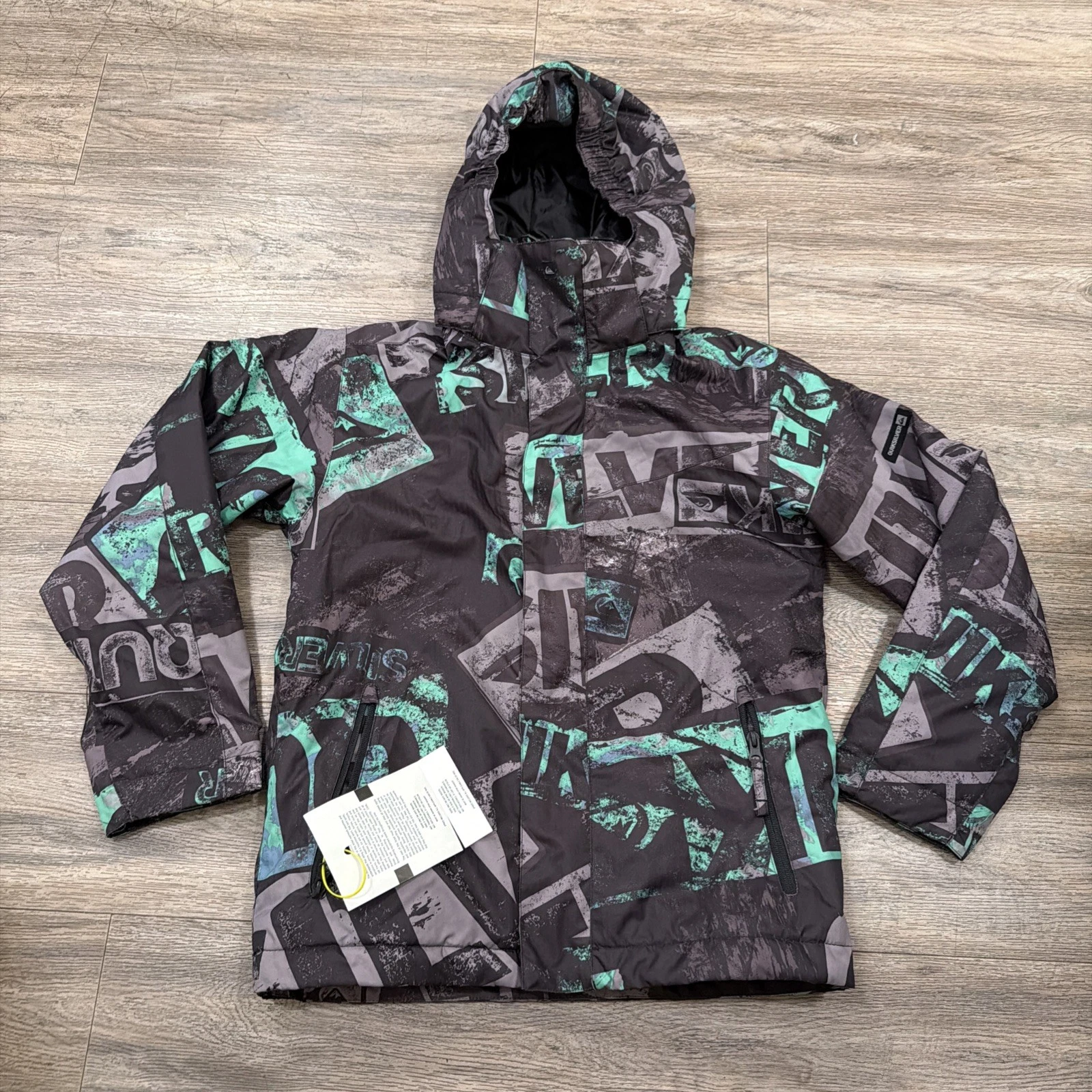 Quiksilver Jacket Youth Size 12 Hooded Utility Quiktech Snow Ski Jacket Coat