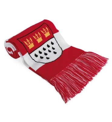FRITZ FRIES & SÖHNE GMBH Schal Kölle Alaaf Köln Wappen Karneval Fasching Party Flauschig Warm Rot Weiß
