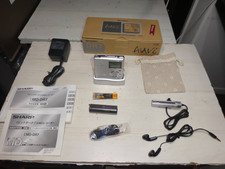 Rare SHARP MD-DR7 Silver MiniDisc Walkman Recorder Portable Player w/box