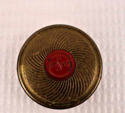 VINTAGE COTY AIRSPUN SUB DEB ROUGE BLUSH GOLD METAL COMPACT VIBRANT