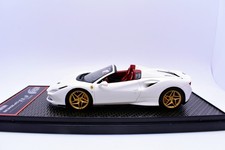 BBR Ferrari F8 Tributo Spider 1:43 Diecast Model Car, White Resin, With Case