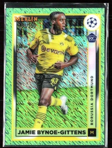 Jamie Bynoe-Gittens 2022 Merlin Chrome UEFA Green Shimmer RC /350 #31 Borussia