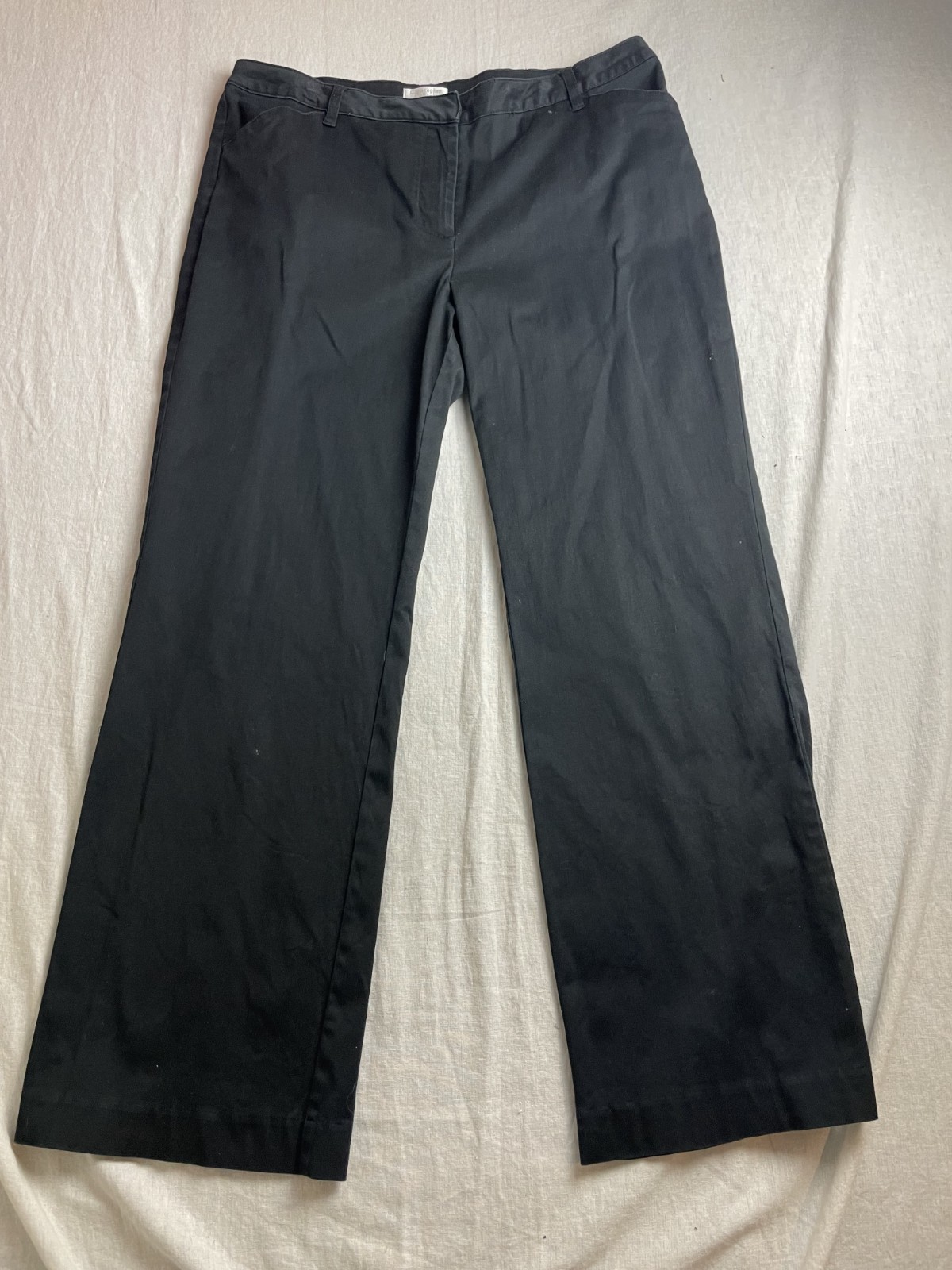 Christopher & Banks Pants Black Womens 16 Stretch Straight Flat Front Trousers