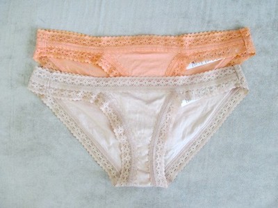 NEW HANKY PANKY 'DREAMEASE' Brazilian Panties 2 Pairs S Small Chai/Orange Blosso