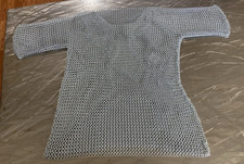 Medieval Collectible Szco Large Silver Chainmail Shirt Steel 16 Gauge 4 In 1