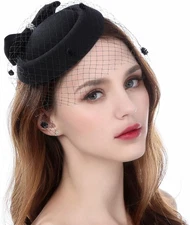 Zivyes Fascinators for Women Tea Party Hats 20s 50s Pillbox Hat Birdcage... 