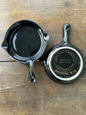 2-vintage Ashtrays Lawson Vault & Monument Huntington WVA 