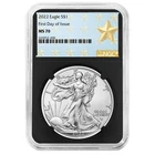 2022 $1 1-oz American Silver Eagle NGC MS70 FDI West Point Star Label Retro Core