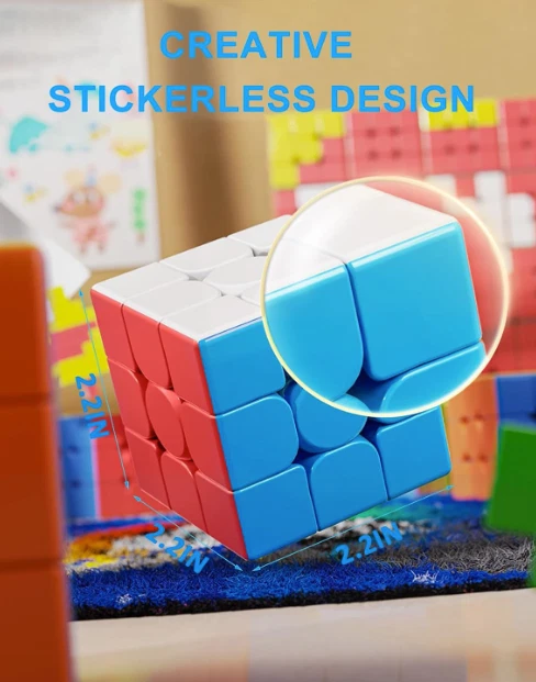 Cubo de velocidad 3X3X3 - Moyu Meilong 3C, cubo mágico sin pegatinas 3X3, giro suave rápido Foto 4 de 4