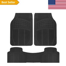 Universal Trimmable Rubber Floor Mats For Cars Trucks Suvs - 3-piece Set