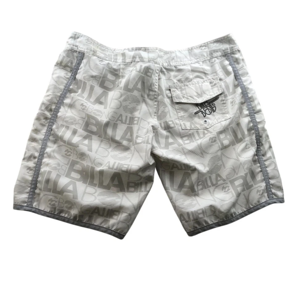 Pantalones Cortos de Natación Billabong Niños Talla 9 Blanco Gris Cordón Atletismo Playa Verano Foto 2 de 4