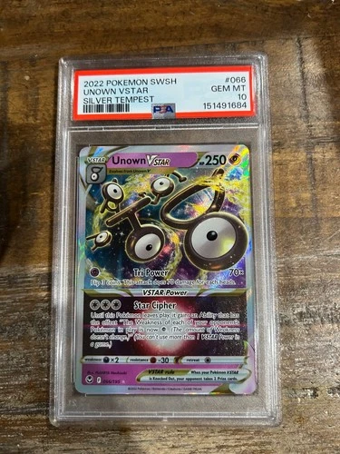 POKEMON 2022 Silver Tempest UNOWN Vstar #066 PSA 10 Gem Mint RARE