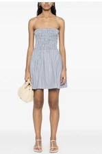 Faithfull The Brand Union Mini Dress Blue Stripe Size 6 BNWT