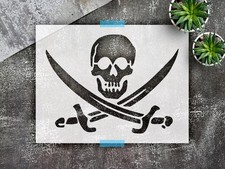 Stencil Pirate Skull - Reusable Mylar Template for Airbrush  Scrapbooking - ...