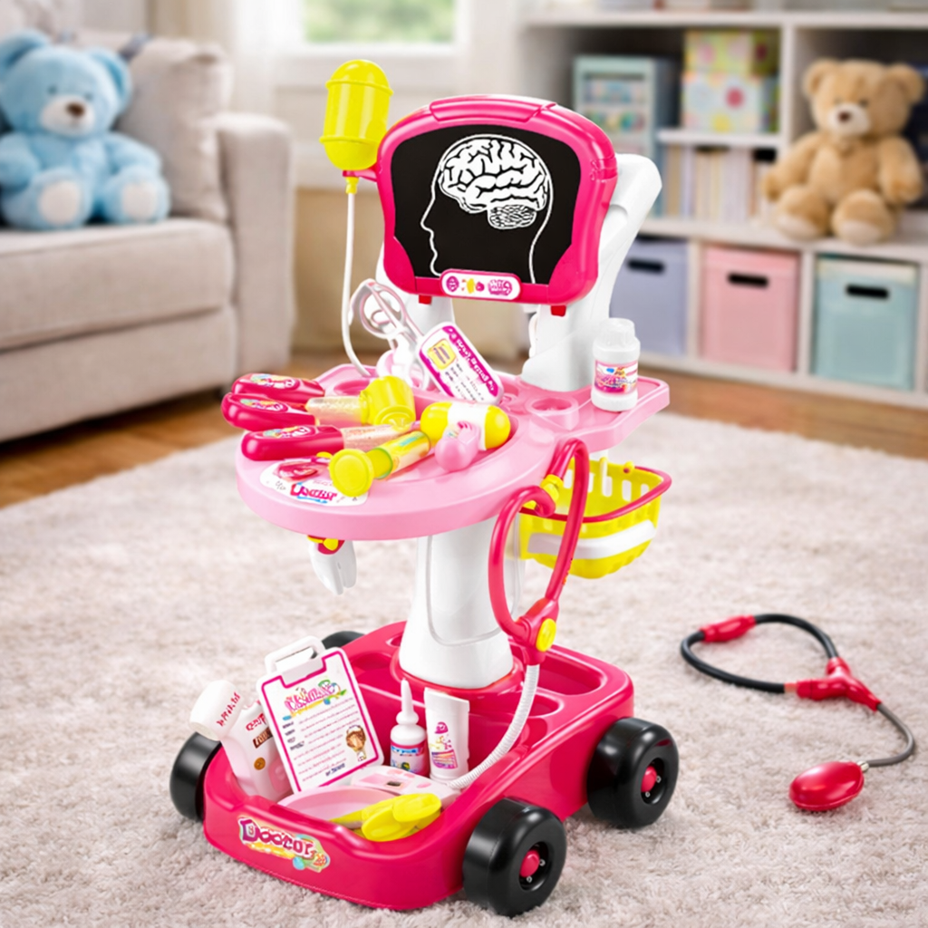 Doctors Medical Hospital Trolley Cart Childrens Role Play Toy Set