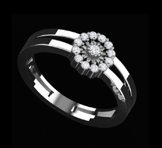 Lab Diamond Moissanite Halo Cluster Ring 925 Silver Engagement Band Size 7 NEW