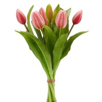 KüNstlicher Tulpenbund 7, Farbe Rosa, HöHe Ca. 32 Cm