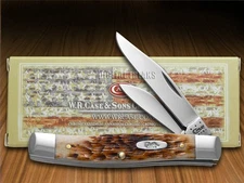 Case xx Knife Texas Jack Jigged Amber Bone Handle CS Steel Pocket Knives 00077