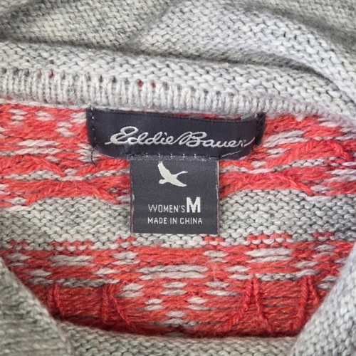 Eddie Bauer Sweater Womens M Cowl Neck Fair Isle Knit Wool Blend Outdoors Gorp - Picture 6 of 7