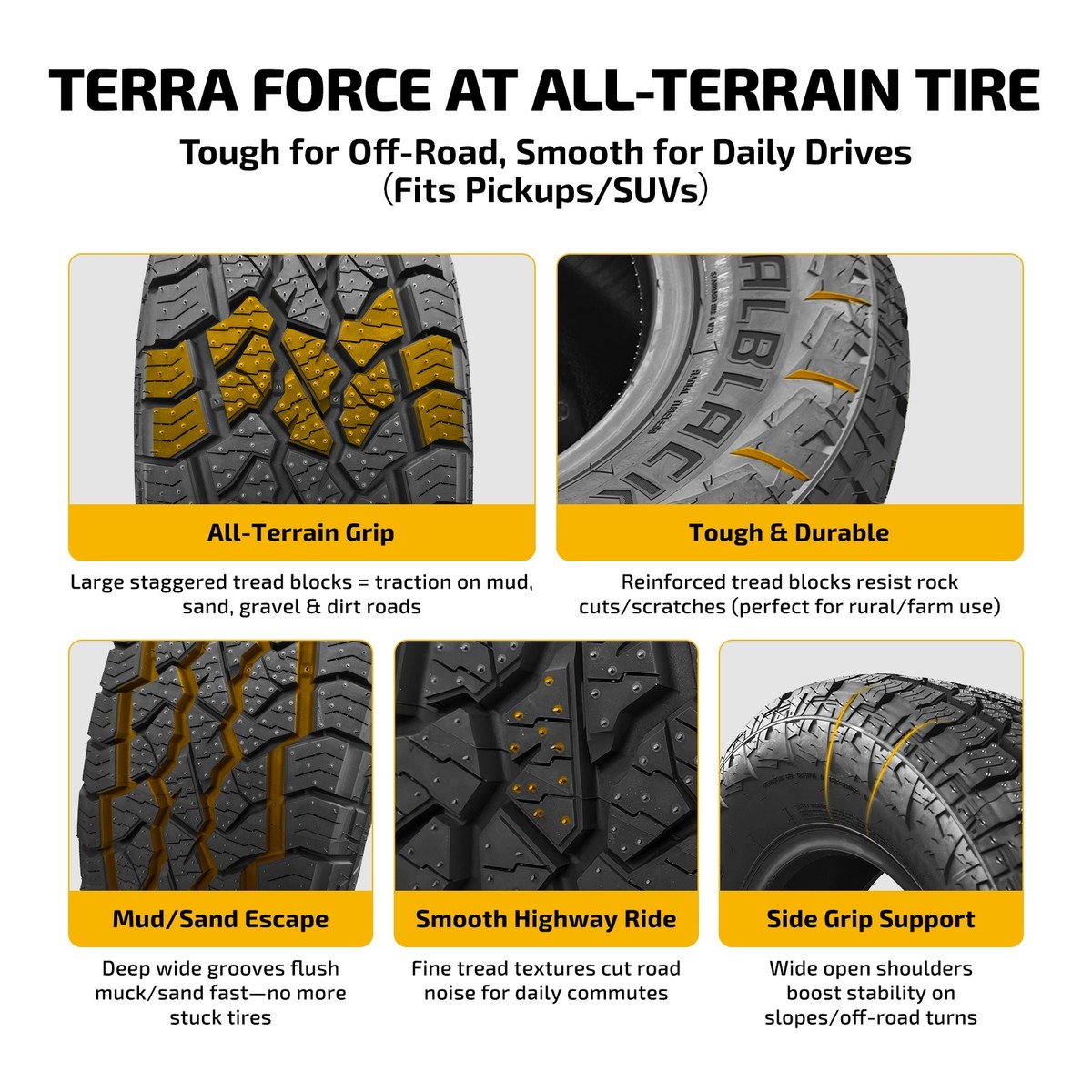 4 Tires 275/60R20 115T TERRA FORCE AT All Season - Strong Grip