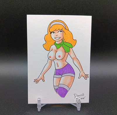 #ad Original DAPHNE Pinup Artist Sketch Card 1 1 David Icon PSC ACEO ATC $19.99
