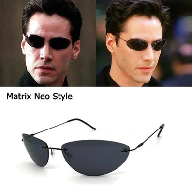 The Matrix Neo Style Polarized Sunglasses Ultralight Rimless Men Driving Brand - Image 1 of 4