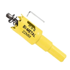 Bi-Metal Hole Saw Kit 22mm (7/8"), M42 High Speed Steel Hole Cutter, Yellow