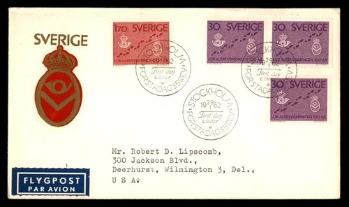 Mayfairstamps Sweden FDC 1962 Footprints Postal Horn First Day Cover aaw_31551